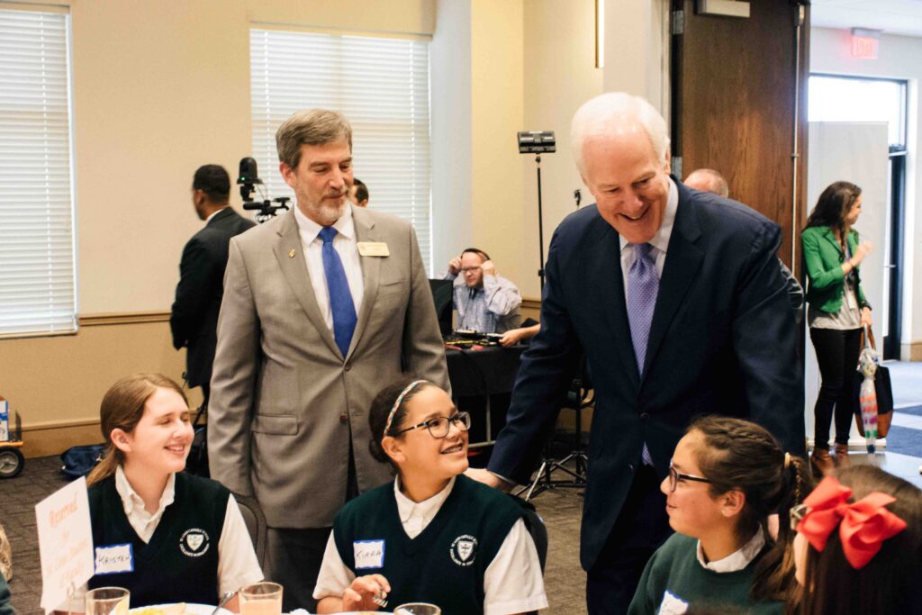 Leadership Circle John Cornyn Speaking to large pro-life crowd