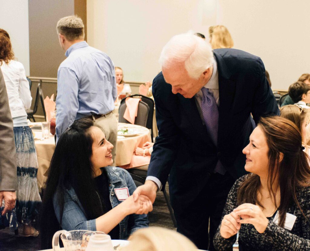 Leadership Circle John Cornyn Speaking to large pro-life crowd