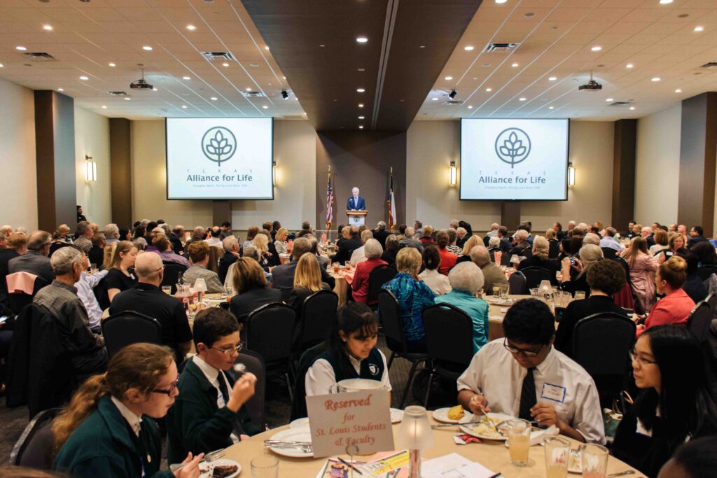 Leadership Circle John Cornyn Speaking to large pro-life crowd