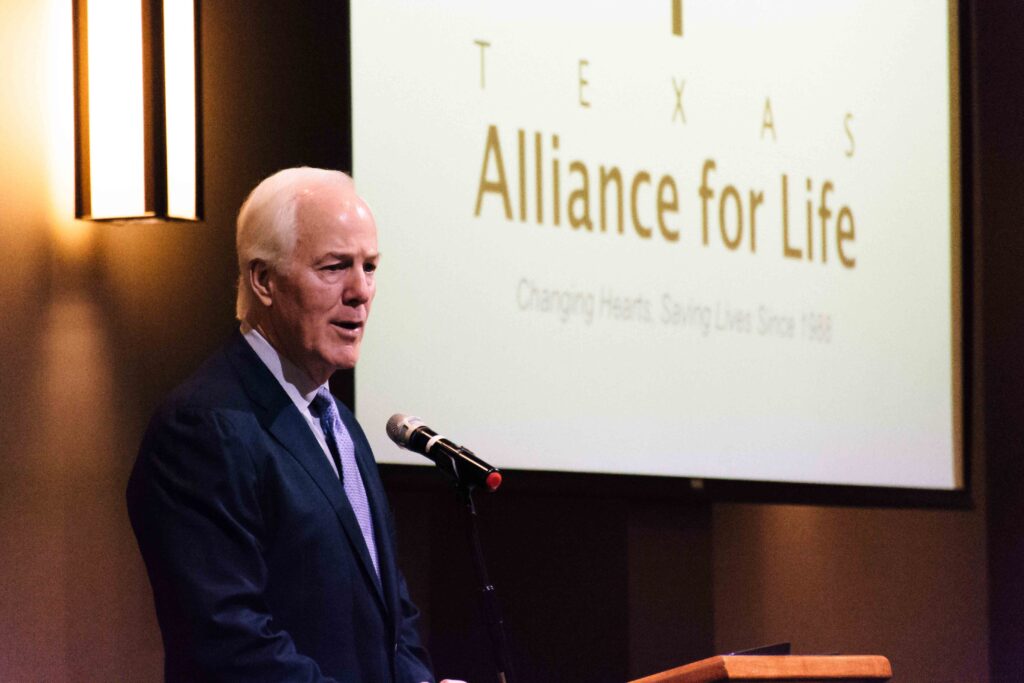 Leadership Circle John Cornyn Speaking to large pro-life crowd